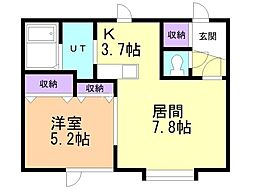 エポック光和 1LDKの間取図画像