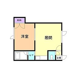 カナディアンクロスβ 1LDKの間取図画像