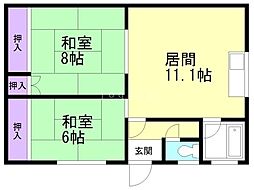 コーポサトウ 2LDKの間取図画像