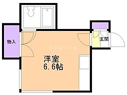 コーポ中園 ワンルームの間取図画像