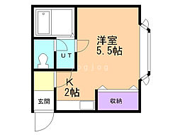 アークキャビンフジ 1Kの間取図画像