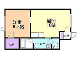 ビラ貝塚 1LDKの間取図画像