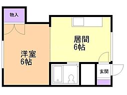 コーポラスミミ 1DKの間取図画像
