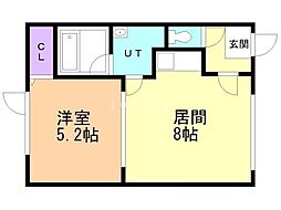エステートインマリーエ 1DKの間取図画像