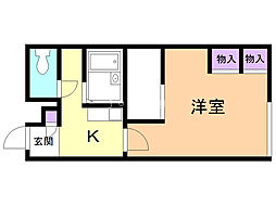 レオパレスクレイン 1Kの間取図画像