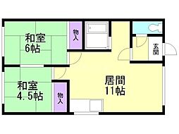ウヌママンション 2LDKの間取図画像