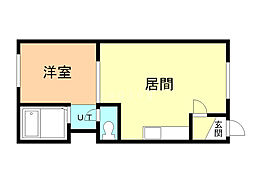 パークサイドD 1LDKの間取図画像