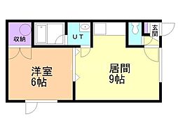 パルテールフジ 1LDKの間取図画像