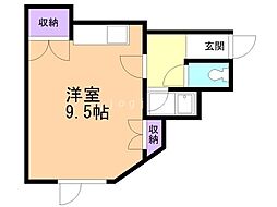 ガルテンハイム ワンルームの間取図画像