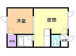 アーバンエステートY,S 1DKの間取図画像