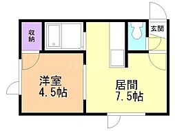 アーバンエステートY,S 1DKの間取図画像