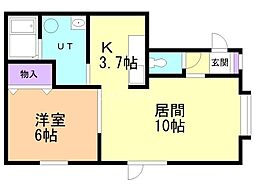 アルバレート5 1LDKの間取図画像