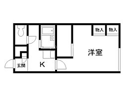 レオパレス昭和中央 1Kの間取図画像