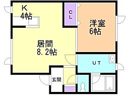 アロハ 1LDKの間取図画像