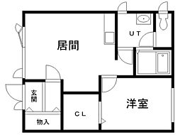 エーコービル 1LDKの間取図画像
