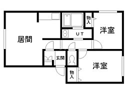 ラ・コリーナ 2LDKの間取図画像