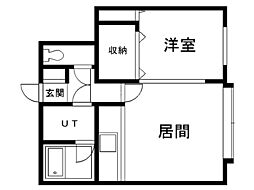 カルム 1LDKの間取図画像