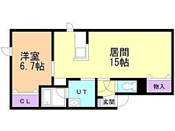 ノースキャピタル3 1LDKの間取図画像