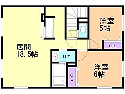 クレイトンアベニュー 2LDKの間取図画像