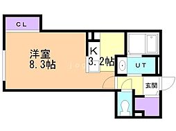 モラーレ 1Kの間取図画像