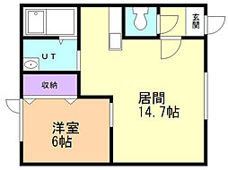 ケイズ・ステーブル 1LDKの間取図画像
