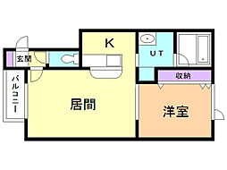 ソニードアイ 1LDKの間取図画像