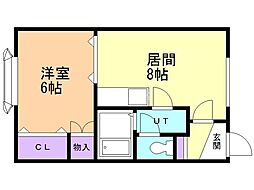インペリアル花園 1DKの間取図画像