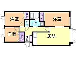 ミルクハイツD 3LDKの間取図画像