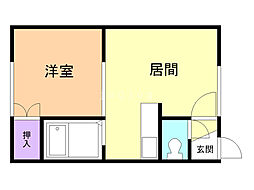 ハイムきもと 1DKの間取図画像