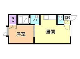 フラワー・アイ 1LDKの間取図画像