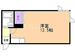 キャンパスオノB ワンルームの間取図画像
