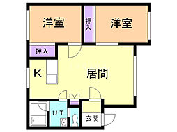 ハイツ陽光 2LDKの間取図画像