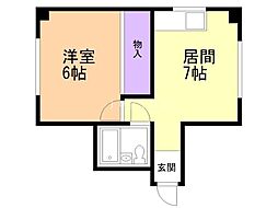 ロータスビルロータスハイツ 1DKの間取図画像