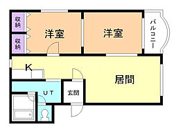 メルローズ 2LDKの間取図画像