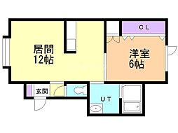 メゾンレーヴ 1LDKの間取図画像