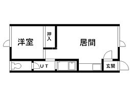 パークサイド 1DKの間取図画像