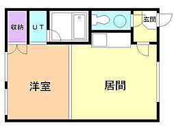 アーバンビクトリア 1LDKの間取図画像
