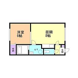 エステートインフェルモント2 1LDKの間取図画像