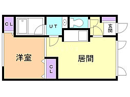 ウェルカムサトウ6 1DKの間取図画像