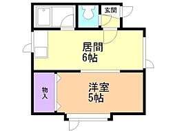 弥生メゾン・ド千田C 1DKの間取図画像