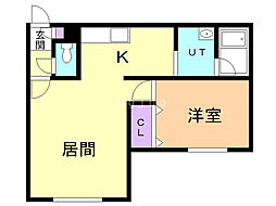 パルフェ 1LDKの間取図画像