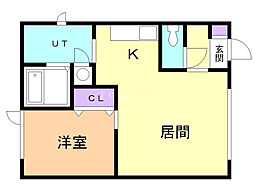 ポパイハウス 1LDKの間取図画像