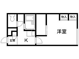 レオパレス文苑2丁目 1Kの間取図画像
