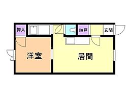 エステティックハイツ 1DKの間取図画像