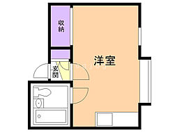 コーポみゆき ワンルームの間取図画像