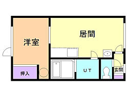 ホクトK 1DKの間取図画像