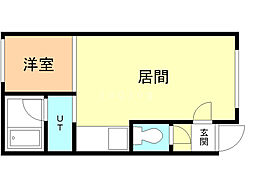 パークサイドC 1DKの間取図画像
