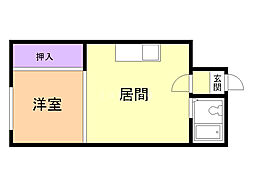 パークサイドマンション 1DKの間取図画像