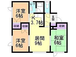 ロイヤルハイツ 3LDKの間取図画像