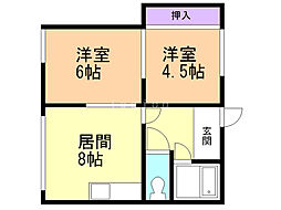 ハウスニクス 2DKの間取図画像